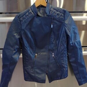 Women's Blue Biker Jacket